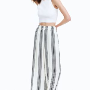 Cropped pull-on trousers