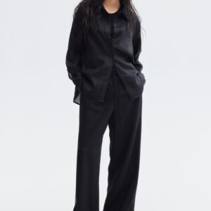 Linen-blend trousers