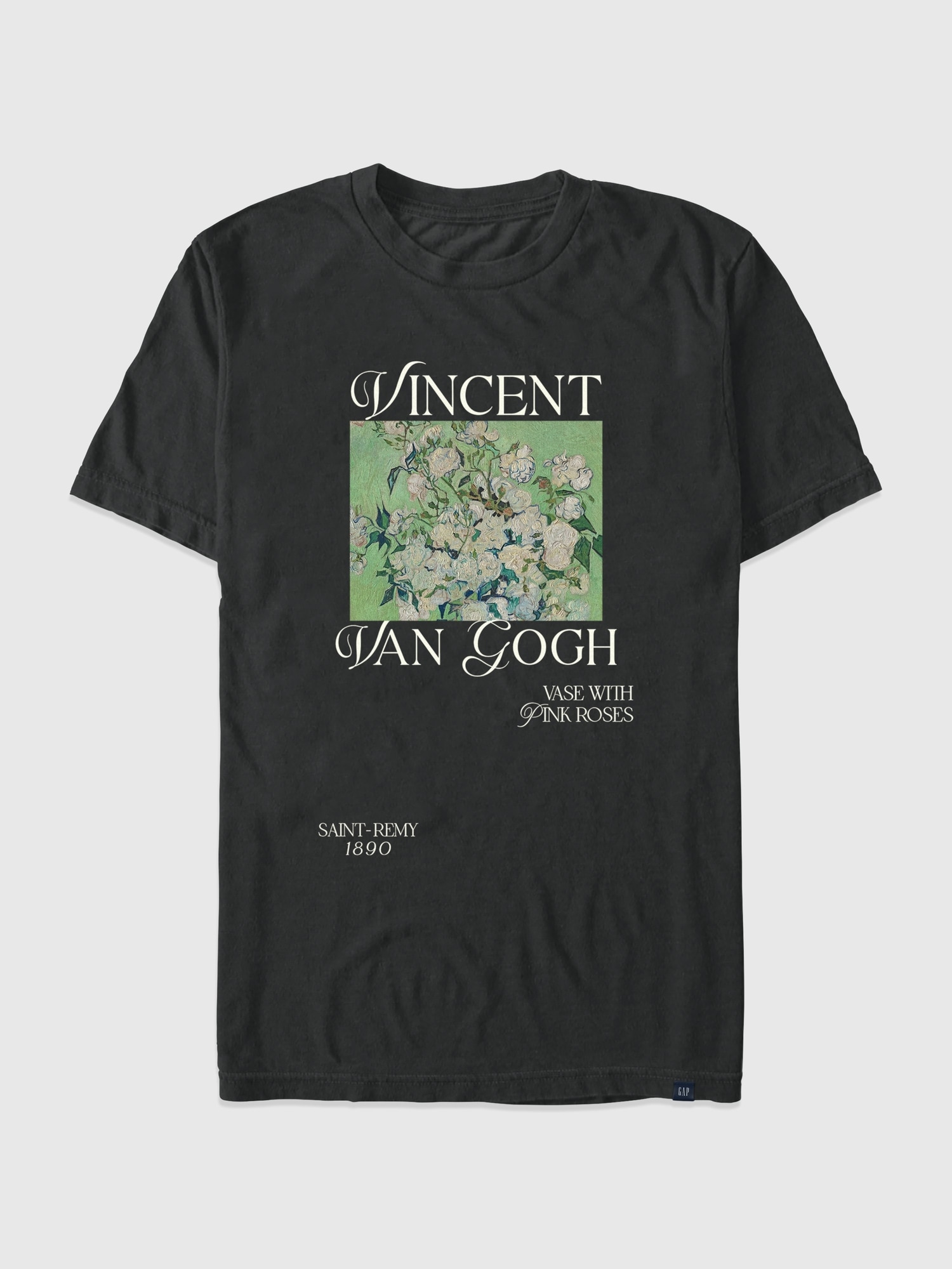 Van Gogh Pink Roses Oversized Graphic T-Shirt