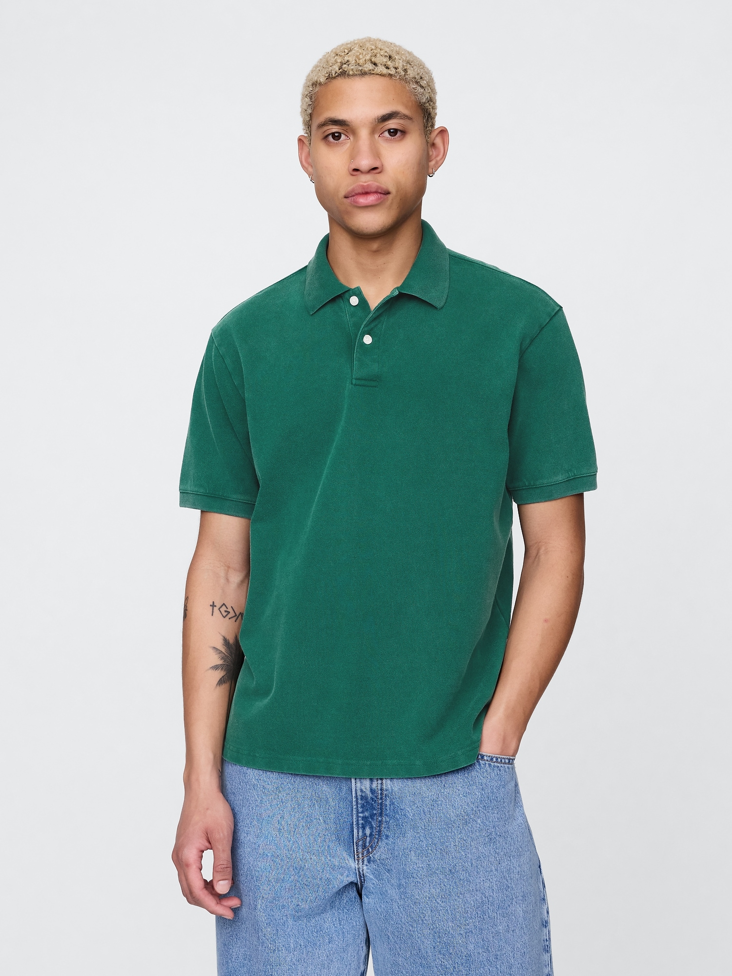 Relaxed Pique Polo Shirt
